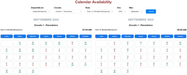 Calendario Disponibilidad Espacios | Dom Host Seo